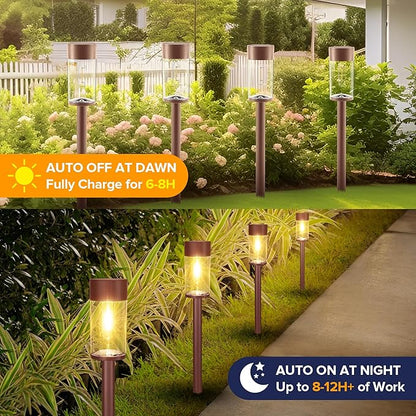 UME 2 Pack Solar Pathway Lights Outdoor, Bright Solar Garden Lights - Image 3