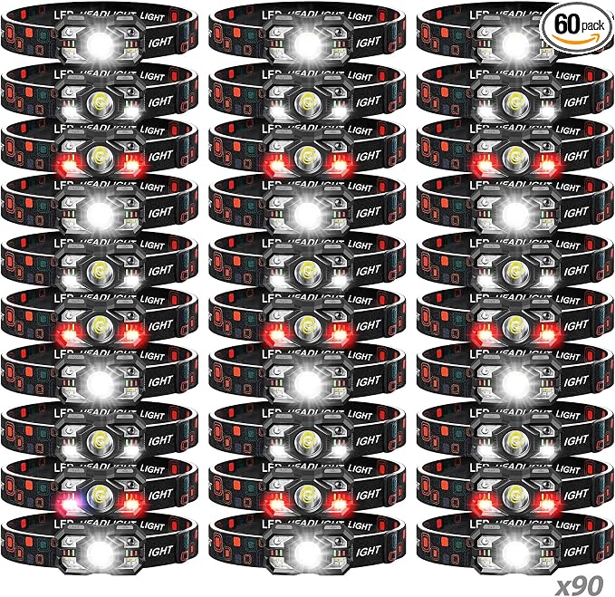 Headlamp Rechargeable 60Pack, 3000 Lumen Ultra-Light Bright Headlamp Flashlight by Northlet