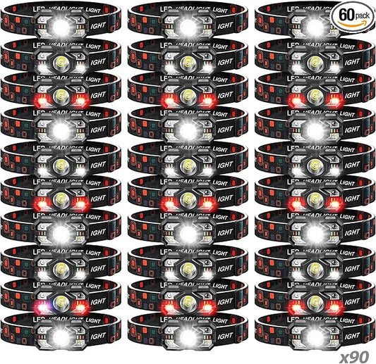 Headlamp Rechargeable 60Pack, 3000 Lumen Ultra-Light Bright Headlamp Flashlight by Northlet
