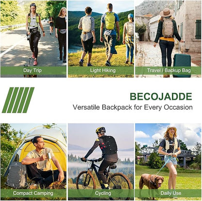 BECOJADDE Hiking Backpack 15L Small Backpack Packable Day pack Water Resistant - Image 8