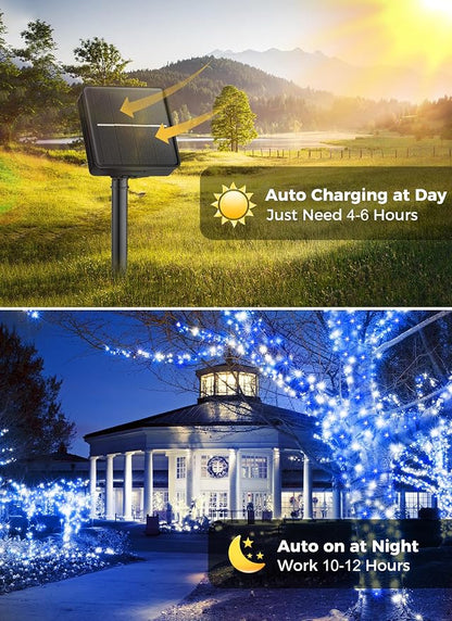 Minetom Solar Christmas Lights Outdoor Waterproof - 40FT 100 LED - Decoration - Image 4