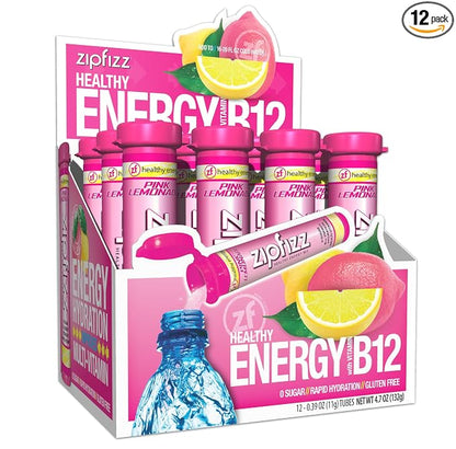 Zipfizz Daily Energy Drink Powder, 12 Pack | 3-in-1 Sustained Energy, Rapid by Zipfizz