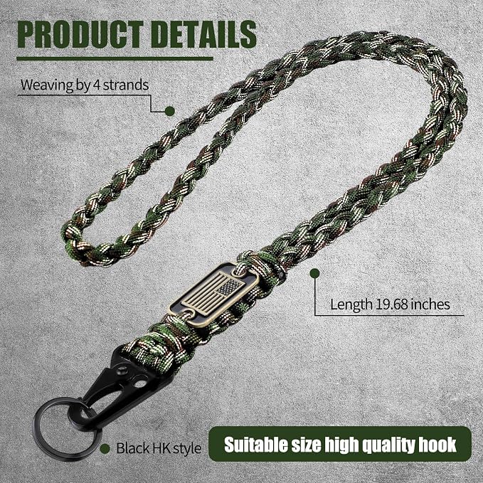Frienda 2 Set Heavy Duty Paracord Lanyard Necklace Whistles Strap Braided 550 - Image 4