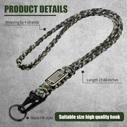 Frienda 2 Set Heavy Duty Paracord Lanyard Necklace Whistles Strap Braided 550 - Image 4