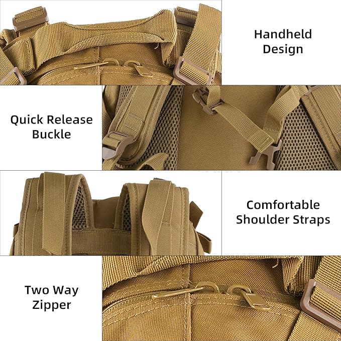 aiGear Tactical Backpack for Men, 25L Military Backpack, 3-Day Bug Out Bag for - Image 5