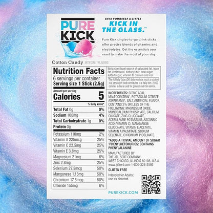 Pure Kick Hydration Singles To Go Drink Mix, Cotton Candy, Includes 12 Boxes - Image 2
