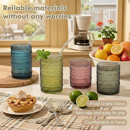 HomeVogue 15oz Colored Hobnail Drinking Glasses - Image 2