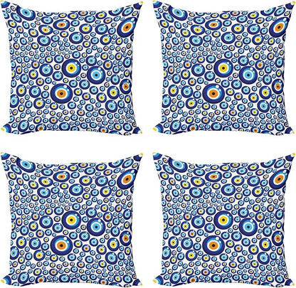Ambesonne Evil Eye Throw Pillow Cushion Case Pack of 4, Traditional Turkish by Ambesonne