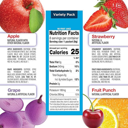 Amazon Basic Care Electrolyte Powder Variety Pack, Fruit Punch, Strawberry - Image 6