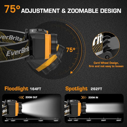 EverBrite 600 Lumen Headlamp, Rechargeable Headlight - Image 5