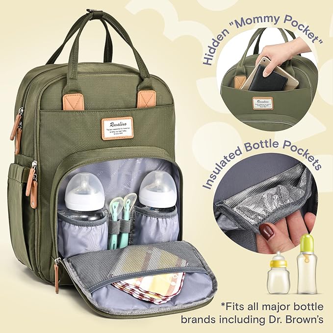 RUVALINO Diaper Bag Backpack-Expandable Baby Bag - Image 4