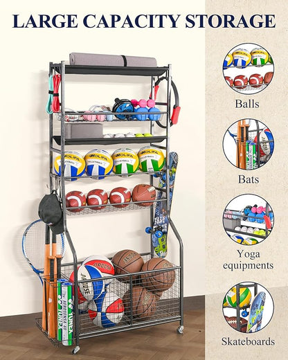 Mythinglogic Sports Equipment Garage Organizer, Garage Ball Storage - Image 2