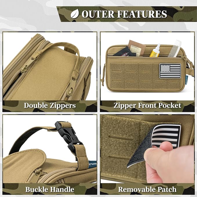 PAVILIA Tactical Toiletry Bag for Men, Travel Hygiene Bag, Military Gear Dopp - Image 4