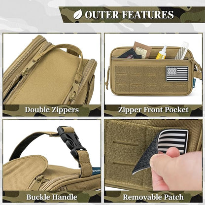 PAVILIA Tactical Toiletry Bag for Men, Travel Hygiene Bag, Military Gear Dopp - Image 4
