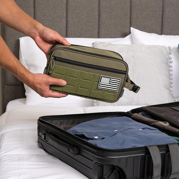 PAVILIA Tactical Toiletry Bag for Men, Travel Hygiene Bag, Military Gear Dopp - Image 8
