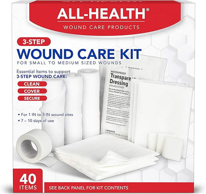 All Health Wound Care Kit & First Aid Supplies, 40 Piece | by All-Health