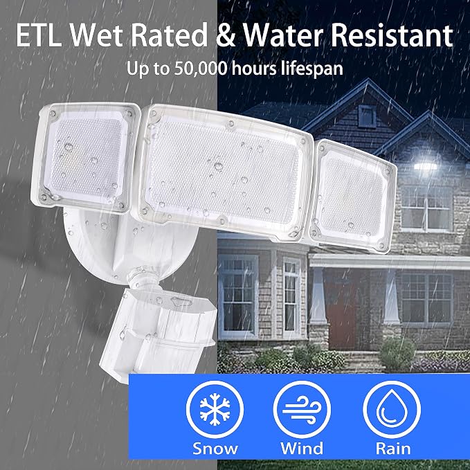 40W LED Security Lights Motion Sensor Light Outdoor, 180 Degree, ETL Water - Image 4