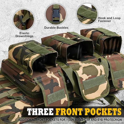 DULCE DOM 36 42 48 Inch Double Rifle Case, Tactical Soft Padded Backpack - Image 4