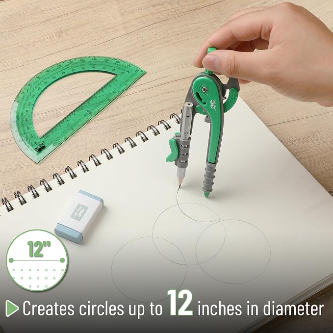 Mr. Pen- Geometry Compass and Protractor Set, 6 Inch Compass, 6 Inch Protractor - Image 3