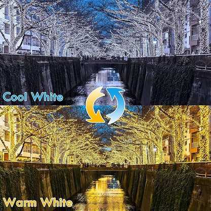 Warm White ⇋ Cool White 66Ft 200LED Christmas Fairy Lights Plug in - Image 3