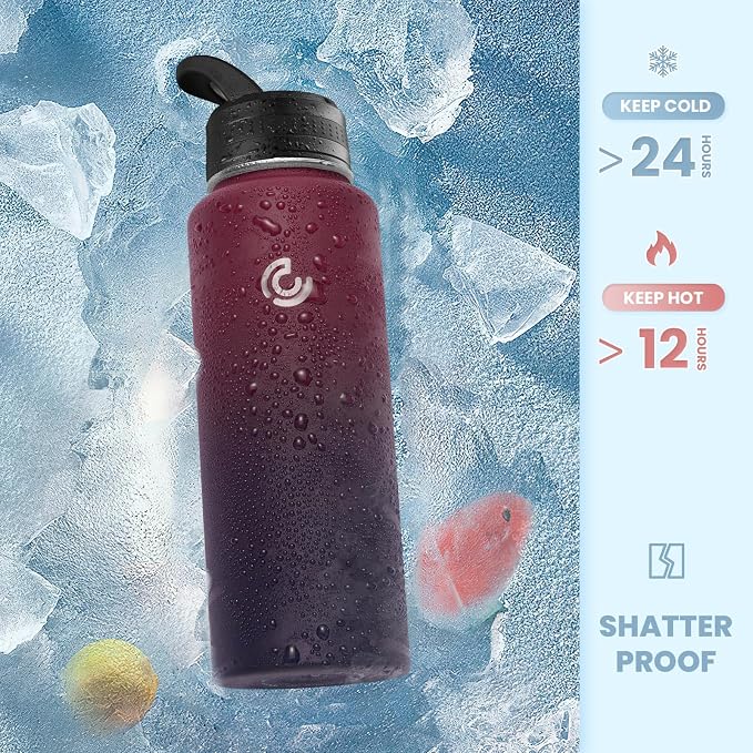COKTIK 40oz Sports Water Bottle, Stainless Steel Water Bottle - Image 4