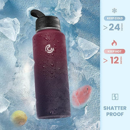 COKTIK 40oz Sports Water Bottle, Stainless Steel Water Bottle - Image 4