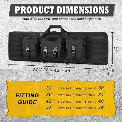 DULCE DOM 36 42 48 Inch Double Rifle Case, Tactical Soft Padded Backpack - Image 6