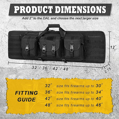 DULCE DOM 36 42 48 Inch Double Rifle Case, Tactical Soft Padded Backpack - Image 7