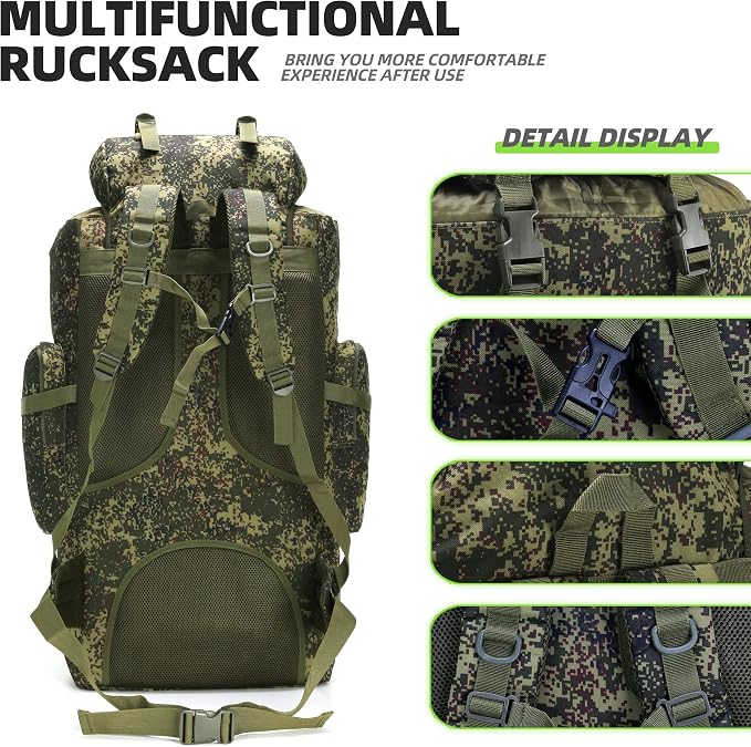 King'sGuard 100L Camping Hiking Backpack Molle Rucksack Military Camping - Image 4