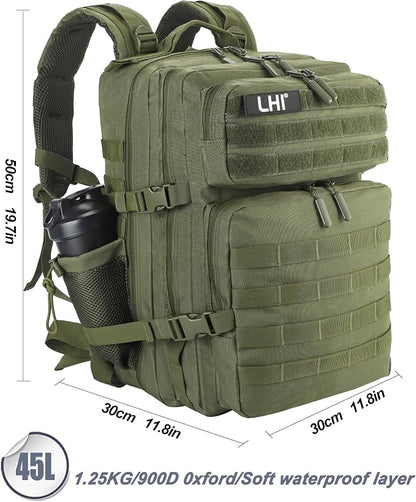 LHI Military Tactical Backpack for Men and Women 45L Army 3 Days Assault Pack - Image 5