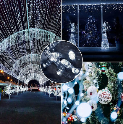 240LED 88Ft Connectable String Lights Indoor Outdoor Clear Wire | Cool White - Image 8