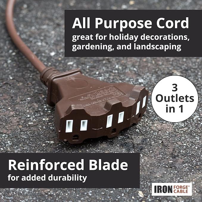 Iron Forge Cable 100ft Brown Outdoor Extension Cord - Image 5