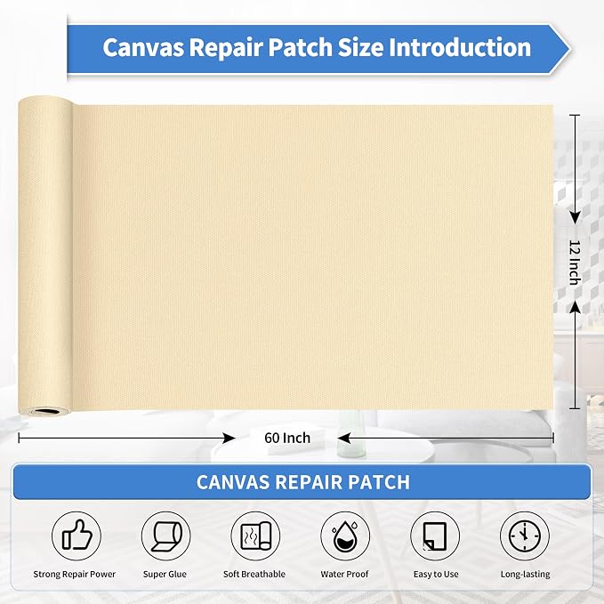 KING MOUNTAIN Canvas Repair Tape, Outdoor Gear Patch, 12×60 Inches, Waterproof - Image 4
