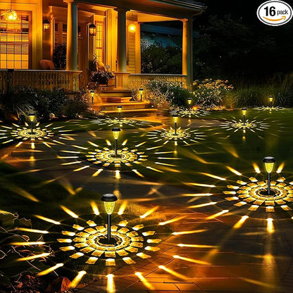 GIGALUMI 16 Pack Solar Lights Outdoor Waterproof, Warm White Pathway Light by GIGALUMI
