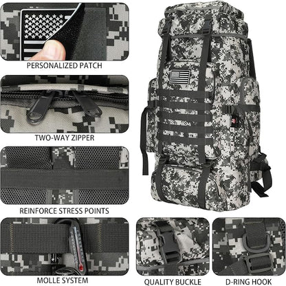 Hiking Backpack for Men 70L/100L Camping Backpack Military Rucksack Molle 3 - Image 6