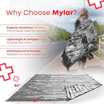 Mylar Emergency Thermal Blankets – Large 54” x 84” Silver Survival Blankets - Image 5