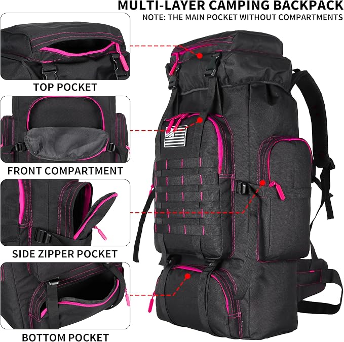 Hiking Backpack for Men 70L/100L Camping Backpack Military Rucksack Molle 3 - Image 3