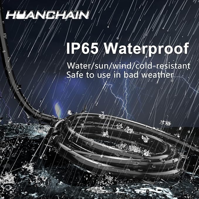 HUANCHAIN 10 FT 16 Gauge Black Indoor Outdoor Extension Cord Waterproof - Image 4