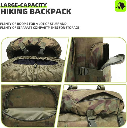 100L Camping Hiking Backpack, Molle military Tactical rucksack backpack - Image 3