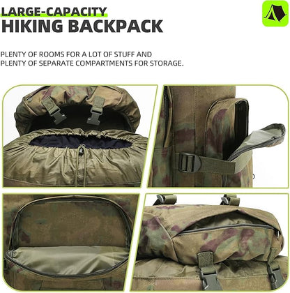 King'sGuard 100L Camping Hiking Backpack Molle Rucksack Military Camping - Image 3