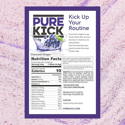 PURE KICK Hydration Singles to Go Drink Mix, Concord Grape, Includes 12 Boxes - Image 2