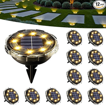 SOLPEX Solar Ground Lights 12 Pack, Solar Pathway Lights Outdoor Waterproof by Solpex