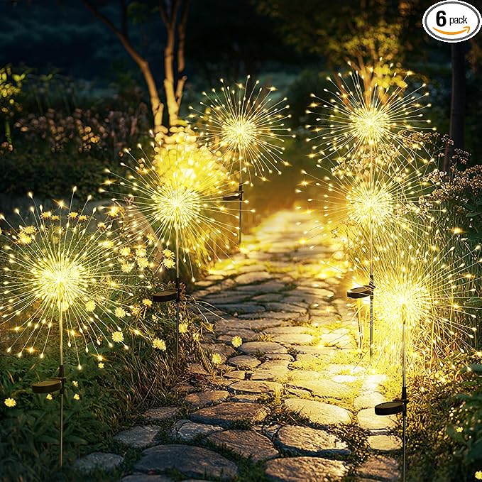 GIGALUMI Garden Decor Outdoor Lights 120LED 6Pack, Solar Garden Lights Outside by GIGALUMI