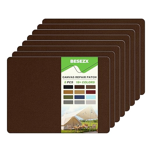 Besezx Canvas Repair Patch, Outdoor Gear Patch, 7.87x5.9 Inches 8PCS, by Besezx