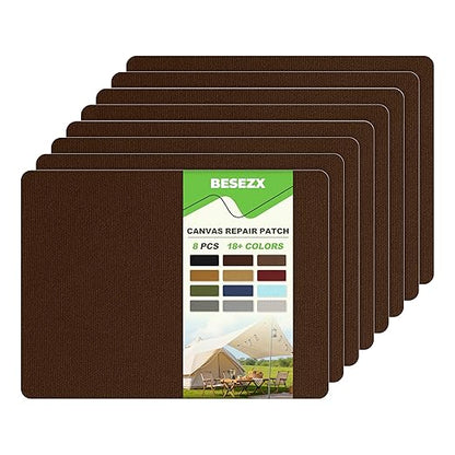 Besezx Canvas Repair Patch, Outdoor Gear Patch, 7.87x5.9 Inches 8PCS, by Besezx