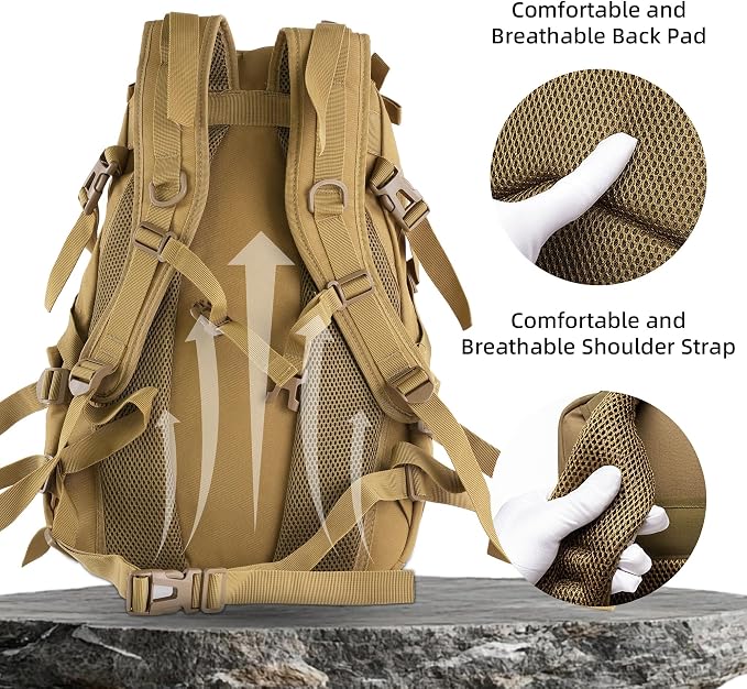 aiGear Tactical Backpack for Men, 25L Military Backpack, 3-Day Bug Out Bag for - Image 4