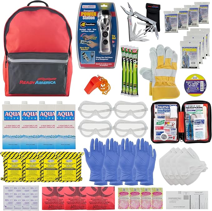 Ready America 72 Hour Deluxe Emergency Kit, 4-Person 3-Day Backpack, First Aid - Image 2
