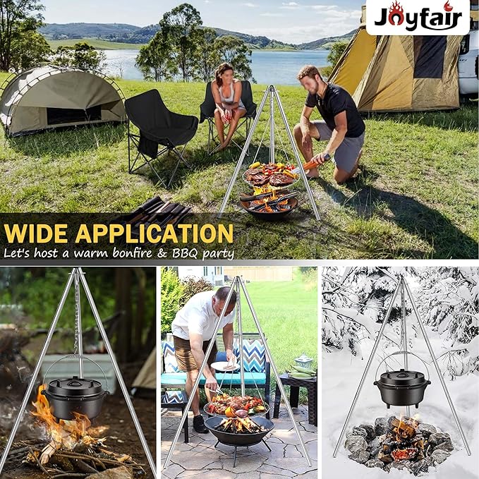 Joyfair Campfire Camping Tripod Grill Grate, Heavy Duty Stainless Steel - Image 6