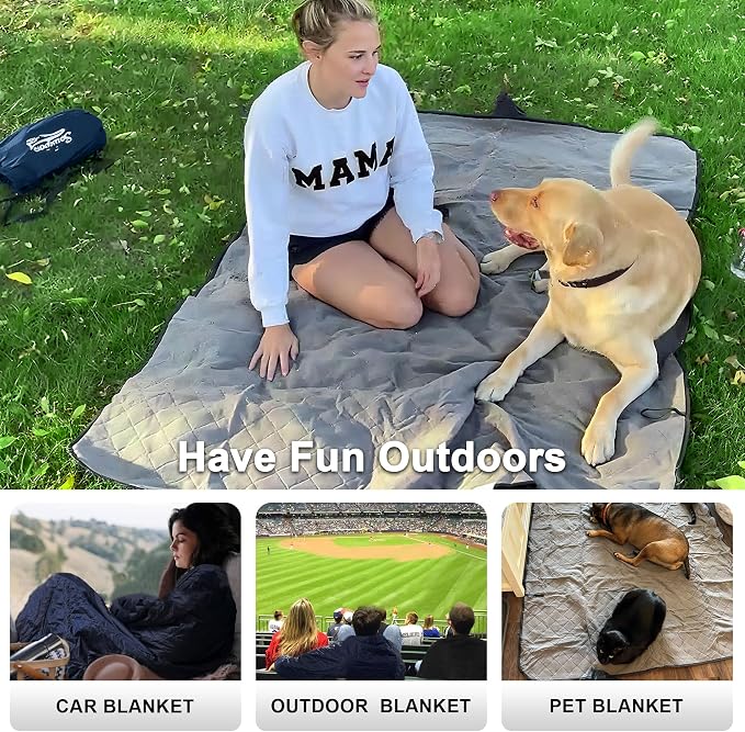 Waterproof Outdoor Blanket 92”X 60” Packable, Stadium Blankets - Image 7