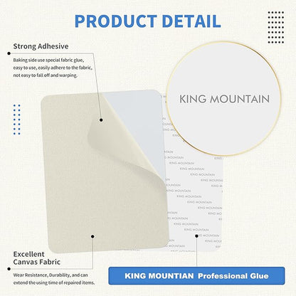 KING MOUNTAIN Canvas Repair Patch 9 x11 Inch 2 Pcs Self-Adhesive Waterproof - Image 3